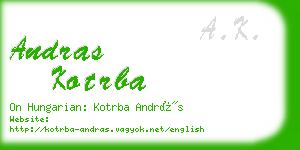 andras kotrba business card